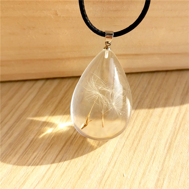 White Dandelion's Wish Necklace