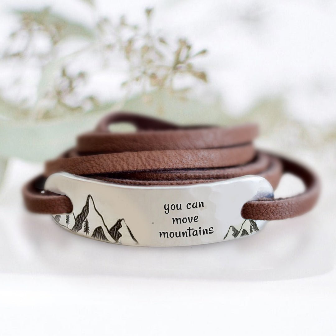 You Can Move Mountains Leather Wrap - ASPENS JEWELERS